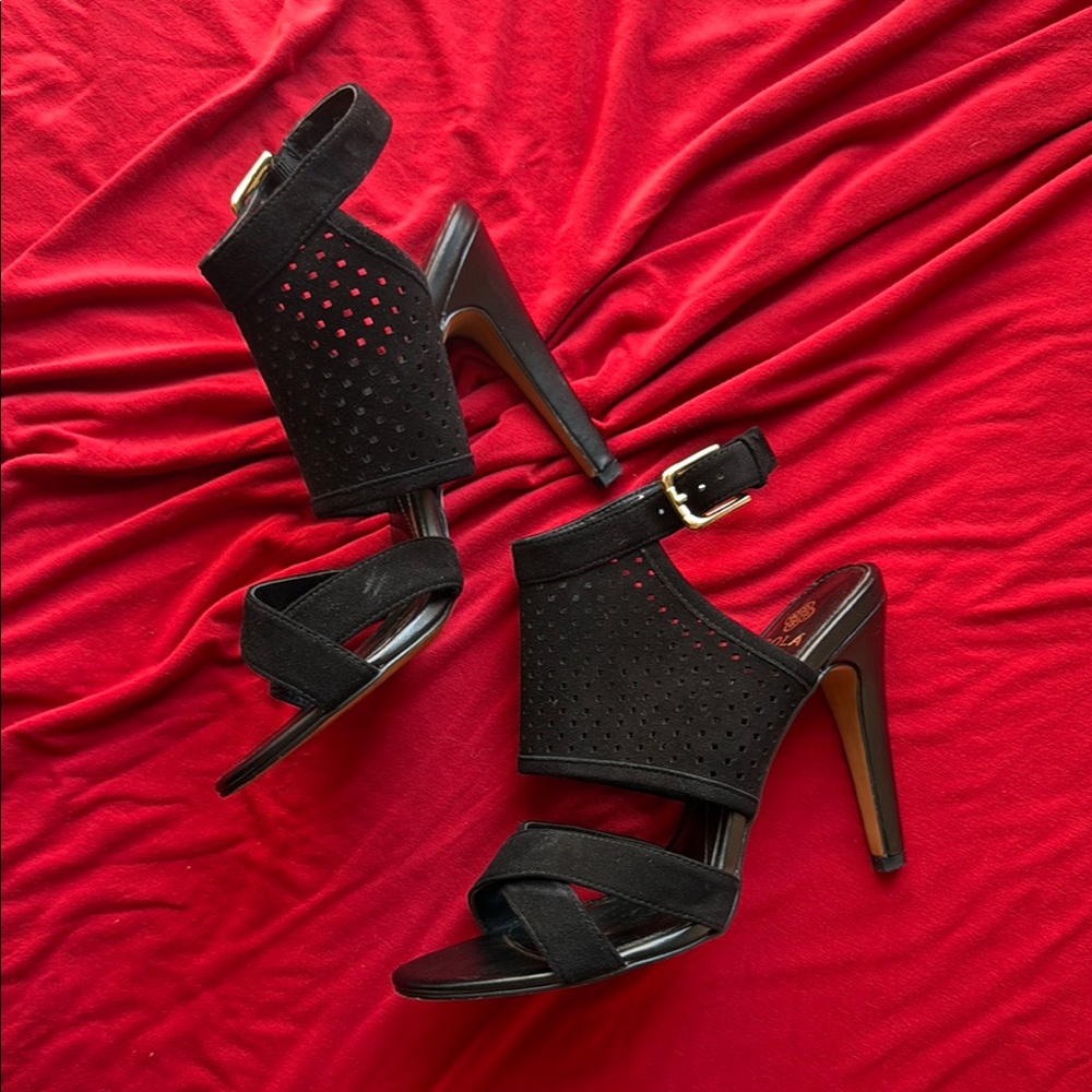 Black Heels with Gold Buckle